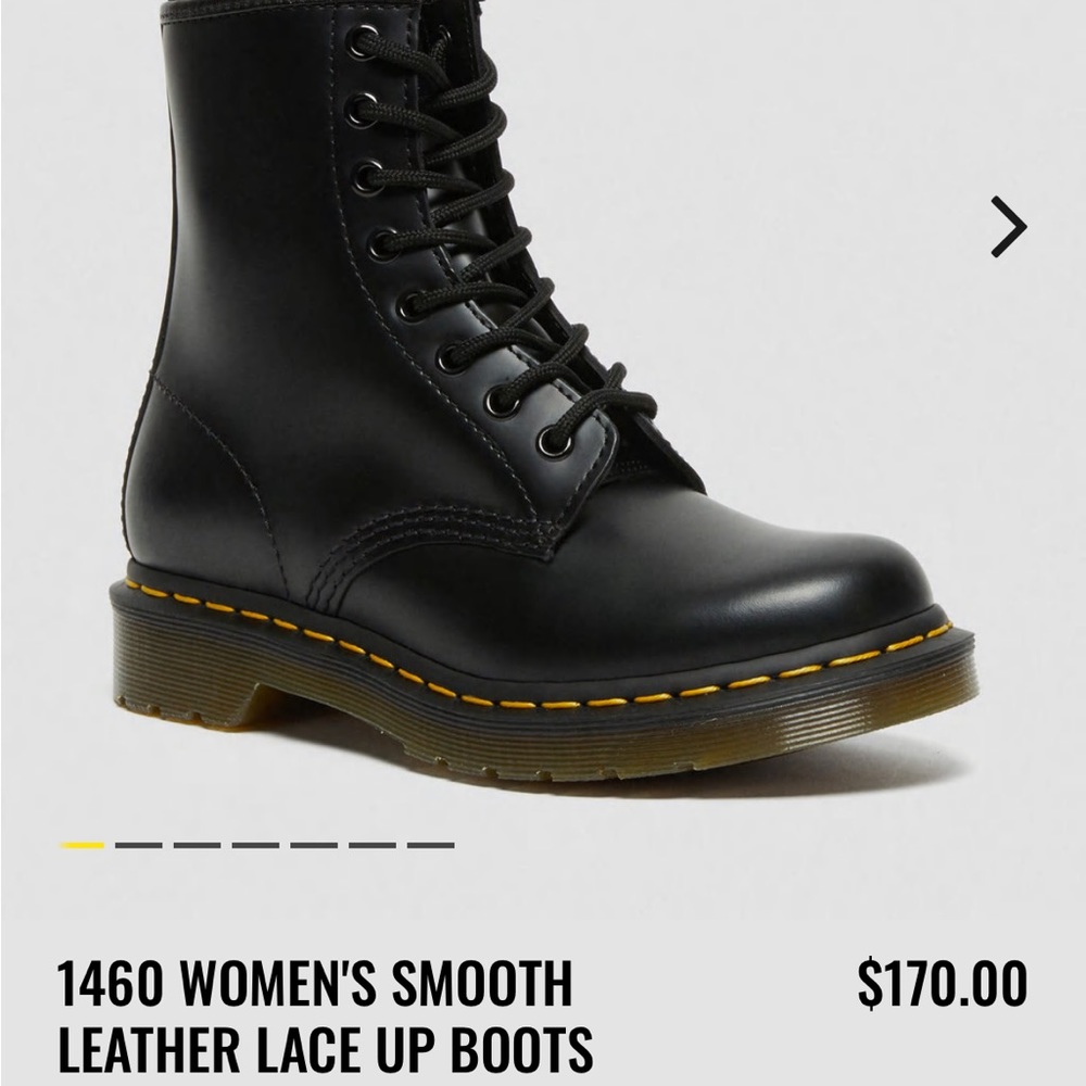 BLACK DR. MARTENS 1460 WOMEN'S SMOOTH LEATHER LACE UP BOOTS - Picture 7 of 7